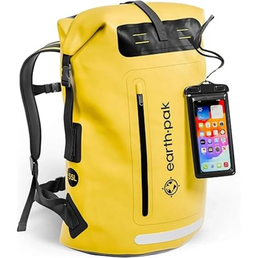 Waterproof Backpack - Heavy Duty Hiking Backpack - Roll-Top Closure Bag